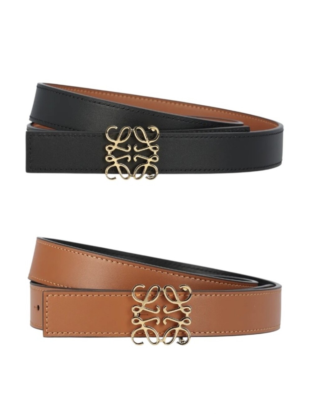 Brand New!!! LOEWE Anagram Reversible Leather Belt Comes With COA Leather